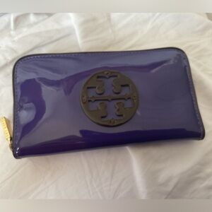 Tory Burch Glossy Purple Wallet